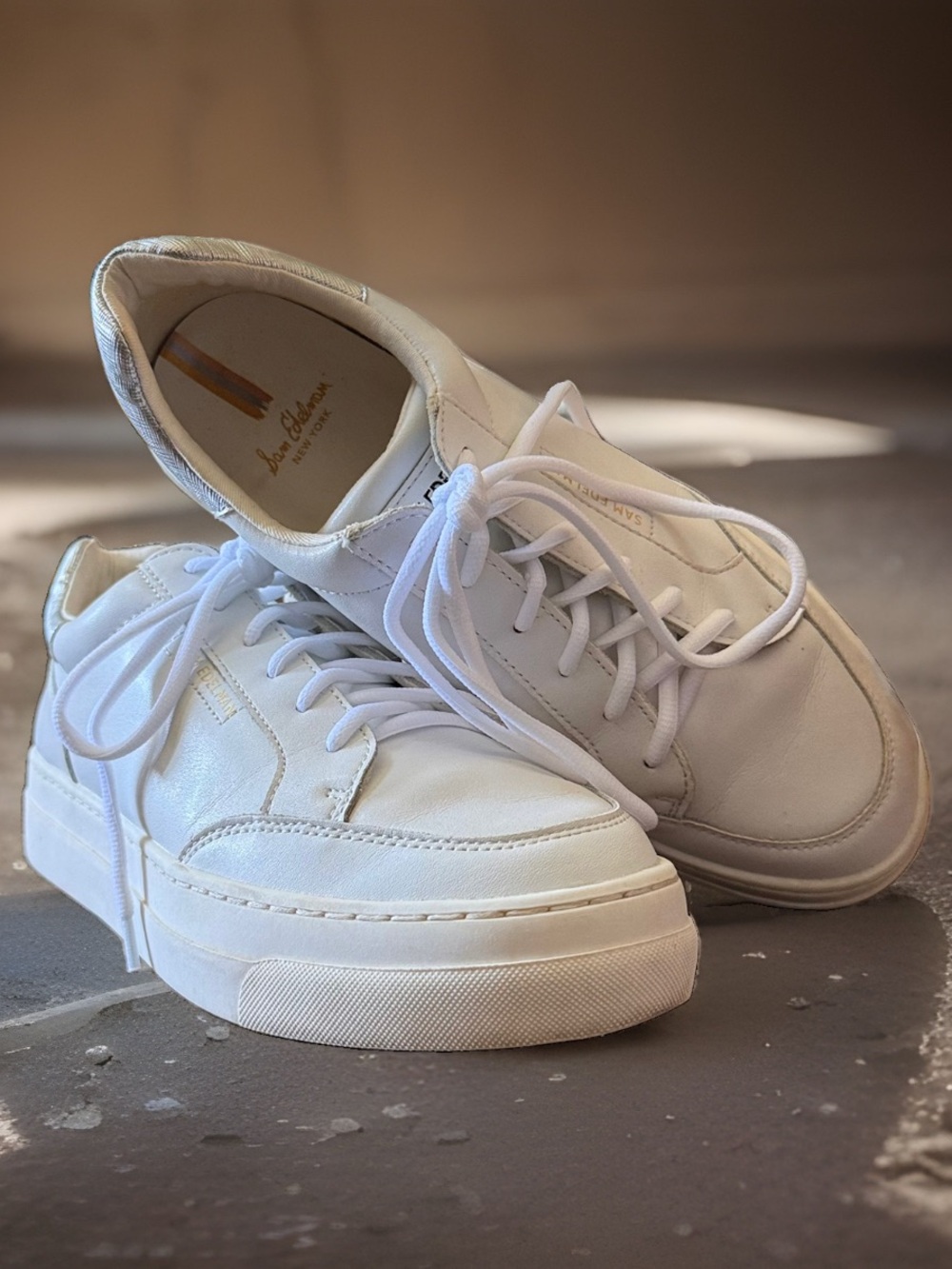 Sam Edelman Wess White Platform Sneakers 👟